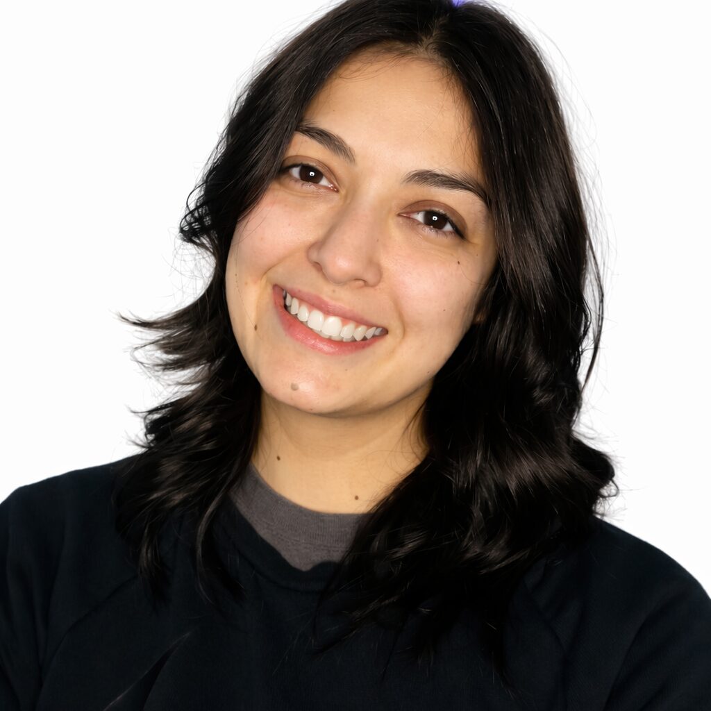 Young woman in black Nike sweatshirt